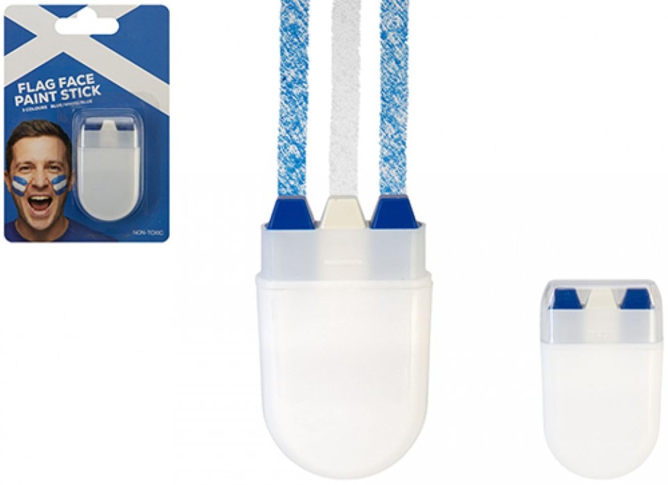 Saltire Face Paint Crayons — Blue & White Fan Pack