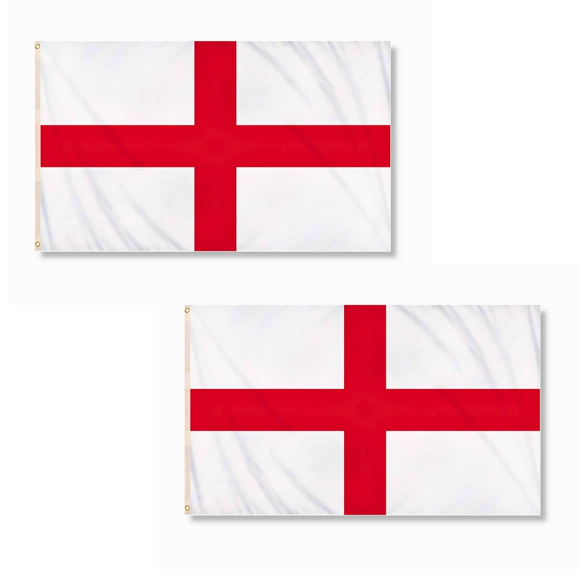 England Fan Flag — 5x3ft Polyester with Brass Eyelets
