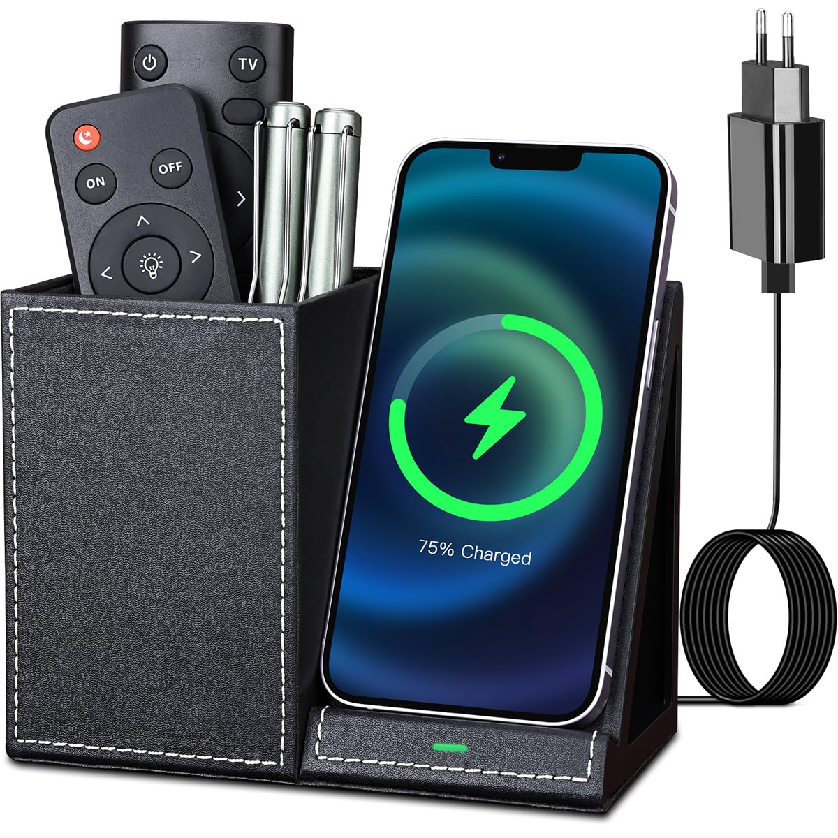 Pen Cup with Wireless Charger — Desk Organiser Pad