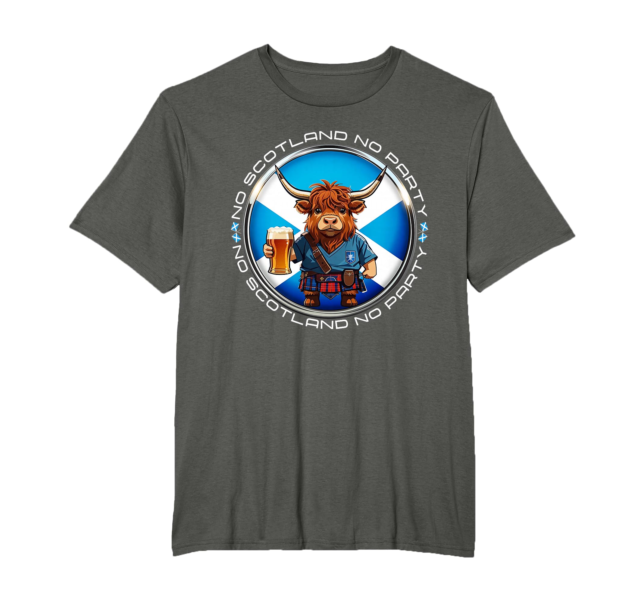 Highland Cow Football Fan T-Shirt — Scotland Pride Tee
